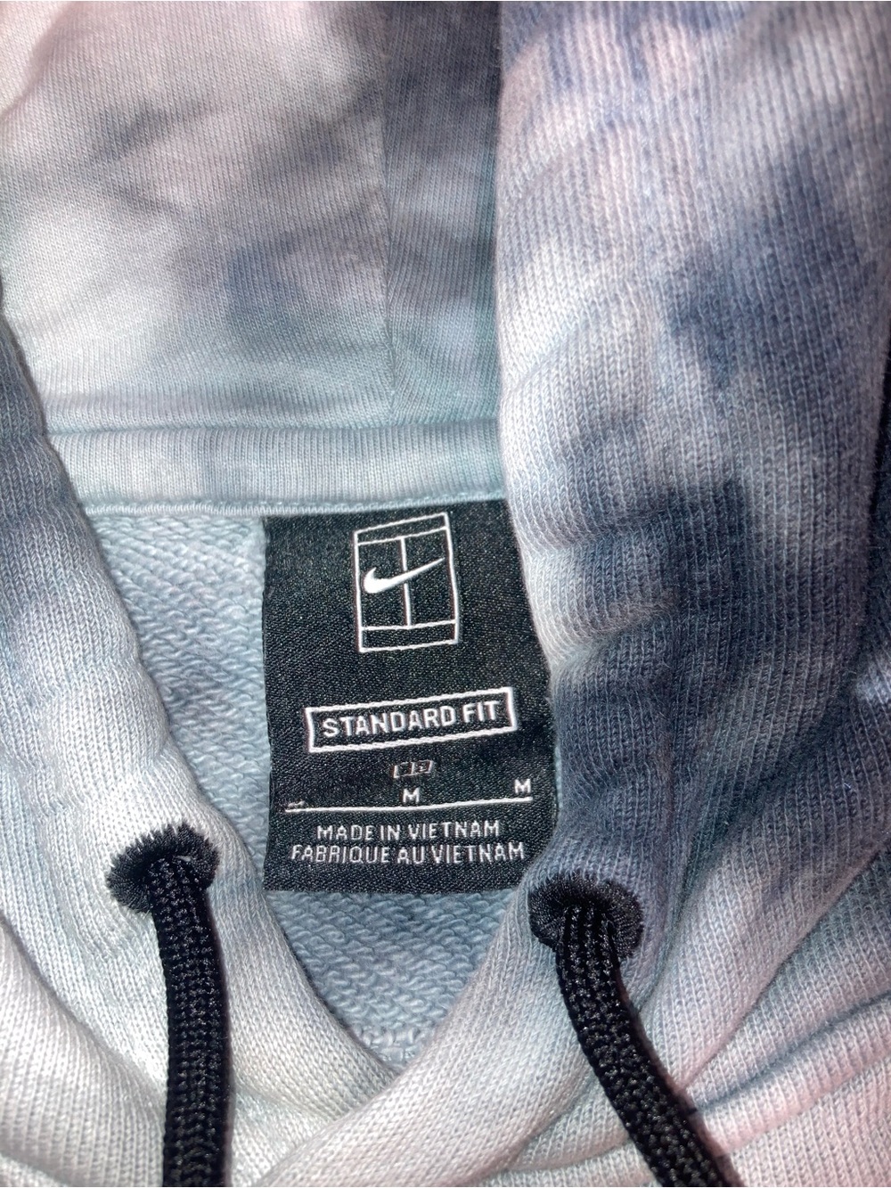 Nike Black & White Tie-Dye Pullover Hoodie for Women - Picture 8 of 9